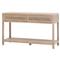 Lulu Coastal Beach Grey Oak Wood Woven Cane 2 Drawer Console Table