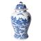 Analyn French Country Blue Landscape White Porcelain Decorative Ginger Jar