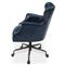 Alexander Rustic Blue Upholstered Leather Metal Nailhead Trim Swivel Office Chair