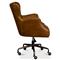 Alexander Light Brown Upholstered Leather Metal Base Nailhead Trim Swivel Office Chair