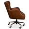 Alexander Rustic Brown Upholstered Leather Metal Base Nailhead Swivel Office Chair