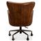 Alexander Rustic Brown Upholstered Leather Metal Base Nailhead Swivel Office Chair