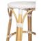 Lily Coastal Beach White Woven Brown Rattan Counter Stool