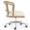 Alek Modern White Performance Upholstered Seat Cane Brown Wood Office Chair