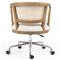 Alek Modern White Performance Upholstered Seat Cane Brown Wood Office Chair