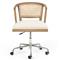 Alek Modern White Performance Upholstered Seat Cane Brown Wood Office Chair