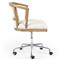 Alek Modern White Performance Upholstered Seat Cane Brown Wood Office Chair