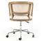 Alek Modern White Performance Upholstered Seat Cane Brown Wood Office Chair