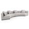Zoe Modern Light Grey Performance Boucle Black Wood 2 Piece Curved Sectional - 176&quot;Wx67&quot;D