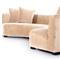 Zoe Modern Beige Upholstered Black Birch Wood 2 Piece Curved Sectional - 176&quot;Wx67&quot;D
