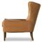 Paola Mid Century Palermo Cognac Leather Wood Frame Wing Lounge Chair