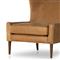 Paola Mid Century Palermo Cognac Leather Wood Frame Wing Lounge Chair