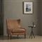 Paola Mid Century Palermo Cognac Leather Wood Frame Wing Lounge Chair