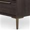 Yvette Rustic Dark Brown Reclaimed Pine Wood Gold Iron 6 Drawer Double Dresser