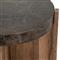 Brandon Rustic Lodge Black Iron Top Brown Oak Wood Round End Table