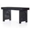 Kashton Mid Century Modern Black Wash Mango Wood Woven Cane 2 Drawer Desk
