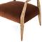 Pia Mid Century Modern Brown Upholstered Velvet Natural Wood Frame Arm Chair