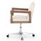 Jolie Rustic Cream Upholstered Brown Wood Leather Arms Steel Base Office Chair