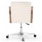 Jolie Rustic Cream Upholstered Brown Wood Leather Arms Steel Base Office Chair