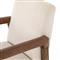 Jolie Rustic Cream Upholstered Brown Wood Leather Arms Steel Base Office Chair