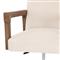 Jolie Rustic Cream Upholstered Brown Wood Leather Arms Steel Base Office Chair