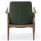 Olena Mid Century Green Upholstered Leather Brown Oak Wood Living Room Arm Chair