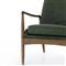 Olena Mid Century Green Upholstered Leather Brown Oak Wood Living Room Arm Chair