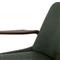 Olena Mid Century Green Upholstered Leather Brown Oak Wood Living Room Arm Chair