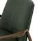 Olena Mid Century Green Upholstered Leather Brown Oak Wood Living Room Arm Chair