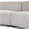 Zoe Modern Grey Upholstered Black Birch Wood 2 Piece Curved Sectional - 176&quot;Wx67&quot;D