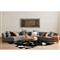 Zoe Modern Grey Upholstered Black Birch Wood 2 Piece Curved Sectional - 176&quot;Wx67&quot;D