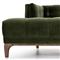 Allen Mid Century Green Velvet Brown Wood Frame Button Tufted Chaise Lounge