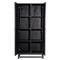 Robin Coastal Beach Black Wood Natural Woven Rattan 2 Door Armoire