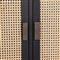 Robin Coastal Beach Black Wood Natural Woven Rattan 2 Door Armoire