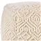 Hallie Coastal Beach Cream Cotton Textured Square Pouf