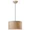 Emelia Rustic Lodge Burlap Drum 3 Light Pendant