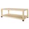 Worlds Away Patricia Coastal Natural Grasscloth 2 Tier Rectangular Coffee Table