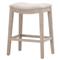 Hendrick Modern Classic Beige Upholstered Natural Grey Nailhead Trim Counter Stool
