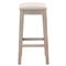 Hendrick Modern Classic Beige Upholstered Natural Grey Nailhead Trim Counter Stool