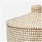 Pigeon and Poodle Roslyn Coastal Whitewashed Woven Seagrass Tall Floor Basket