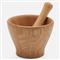 Tashi Rustic Natural Brown Oak Wood Mortar and Pestle - Set of 2