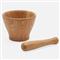 Tashi Rustic Natural Brown Oak Wood Mortar and Pestle - Set of 2