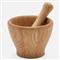Tashi Rustic Natural Brown Oak Wood Mortar and Pestle - Set of 2