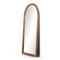 Zaira Rustic Lodge Brown Acacia Wood Arched Full Length Floor Mirror