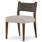 Ely Rustic Grey Performance Leather Back Brown Wood Dining Side Chair