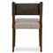 Ely Rustic Grey Performance Leather Back Brown Wood Dining Side Chair