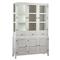 Caelor French Country Antique White Wash Colonial Hutch