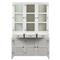 Caelor French Country Antique White Wash Colonial Hutch