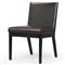 Annette Modern Classic Black Upholstered Leather Seat Wood Frame Dining Side Chair
