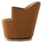 Samuel French Country Brown Upholstered Wood Swivel Arm Chair